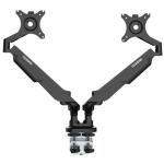 FlexiSpot 17"-32" Dual Gas Spring Monitor Stand - Aluminum Arm - Black- Swivel 180deg - Quick Release VESA Plate - VESA 75 & 100mm - Max Load 5KG Per Arm - Clamp Or Grommet Installation - 5 Years Warranty