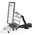 Loctek Pro Mount, 10"-30" Single Monitor With 10.1"-17.3" Laptop Notebook Stand Gas Spring Arm Riser With Dual USB 3.0 Ports, Max Load 9KG, VESA 75 & 100mm /5 Years Warranty