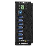 StarTech.com 7 Port USB 3.0 Hub with Power Adapter Metal Industrial USB-A Hub with ESD & 350W Surge Protection - Din / Wall / Desk Mountable - High Speed USB 3.1 Gen 1 5Gbps Hub
