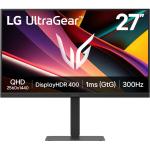 LG UltraGear G6 27" QHD 300Hz Gaming Monitor - 2560x1440 - IPS Panel - 1ms - HDMI 2.1 - DP 1.4 - USB-C 15W , Speakers , HDR400 , NVIDIA G-Sync Compatible - Tilt / Height / Pivot Adjustable - 100x100 VESA