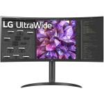 LG 34WQ75C-B 34" UltraWide QHD Curved Monitor 3440x1440 - IPS Panel- DisplayPort 1.4 - 2x HDMI - USB-C 90W - USB Hub - HDR10 - 99% sRGB - 3800R - Speaker  - Height / Tilt Adjustable - 100x100 VESA