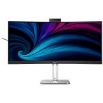 Philips 34B2U6603CH 34" Curved Ultrawide USB-C Docking Monitor with Thunderbolt 4 / Pop-up Webcam & Mic - 3440x1440 - HDR400 - DisplayPort - HDMI - Thunderbolt4 100W - RJ45 2.5G - Speaker - USB Hub - Smart KVM - Height / Swivel / Tilt Adjus