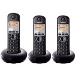 Panasonic KX-TGB213NZB Cordless phone Triple Pack - 1.4" LCD Display, 50 Name & Number Phone  Book, Black Colour