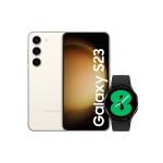 Samsung Galaxy S23 5G Dual SIM Smartphone - 8GB+256GB - Cream Bonus Samsung Galaxy Watch4 40mm (Black) (RRP $399)