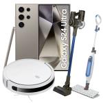 Samsung Galaxy S24 Ultra 5G Dual SIM Smartphone - 12GB+256GB - Titanium Grey - BONUS Xiaomi E10 2-in-1 Sweeping and Mopping Smart Robot Vacuum Cleaner + Westinghouse 300W Brushless Cordless Stick Vacuum Cleaner + Shark Corded S6001 FLIP Ste