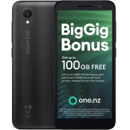 One NZ Smart E10 Smartphone - 16GB - Black Network Locked to One NZ - Includes MyFlex Prepay SIM Card