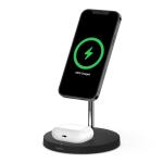 Belkin 2-in-1 15W Wireless Charger with MagSafe - Black, Qi Certified, LED light indicator, Support 15W Wireless Charging for iPhone 12/13/14 series.