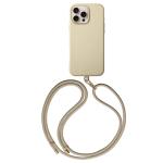 coehl iPhone 16 Pro Max (6.9") Muse Case - Cream Magsafe Compatible, Textured Leatherette Exterior, Shock-Absorbing Protection with Raised Camera Lens Bezel, Includes Matching Lanyard Strap