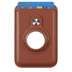 MagSafe Card Wallet with Built-in AirTag Pocket - Brown, fit 2-3 cards, Compatible for iPhone 14/13/12 Series
