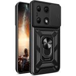Xiaomi Redmi Note 13 Pro 5G (2024) Rugged Kickstand Case - Black with Camera Cover Protection