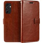 Galaxy A16 4G/5G Flip Wallet Case - Brown 3 Card Slots - Cash Compartment - Magnetic Clip
