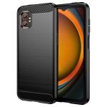 Galaxy Xcover 7 Pro 5G Carbon Fibre Rugged Case - Black Ultra Slim - Anti-Stretch - Soft TPU Protective Shell Cover