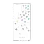 Kate Spade New York Galaxy S22 Ultra 5G Defensive Hardshell Case - Scattered Flowers Iridescent / Clear / Gems / White Bumper