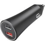 Xiaomi Mi 37W Dual-Port Fast Charging Car Charger - Single Port Max 27W output,Multiple protections, Streamlined Black Matte Finished, LED Indicator,