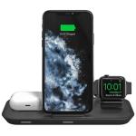 Mophie 3-in-1 Premium Wireless charging stand - Black, for iPhone, Apple Watch, AirPods - Compatible with iPhone 14/13/12/SE