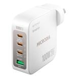 MICRODIA SMARTCUBE NANO 100W 4 PORT GAN WALL CHARGER - WHITE