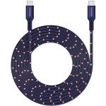 MICRODIA EXECABLE TWEED PD100W 2.6M USB-C TO USB-C CABLE - NAVY