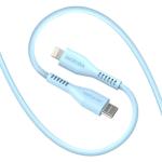 MICRODIA FRUITYWIRE LIQUID SILICON PD60W 1.3M USB-C TO LIGHTNING CABLE - BUBBLE BLUE