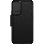 OtterBox Galaxy S22+ 5G Strada Series Case - Shadow Black Premium Leather - Slim Profile - Magnetic Latch Card Holder Secures Cash or Cards