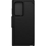 OtterBox Galaxy S22 Ultra 5G Strada Series Case - Shadow Black Premium leather, Slim profile,Magnetic latch Card holder secures cash or cards