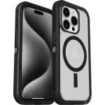 OtterBox iPhone 15 Pro (6.1") Defender XT Dark Side Series MagSafe Case - Clear / Black Shockproof - Drop Proof - Ultra Rugged - Protective Case - 5X Tested to Military Standard - Rubber Edge Improved Grip