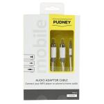 PUDNEY P1211 3.5MM STEREO PLUG TO 2 RCA PLUGS 1 METRE WHITE