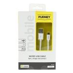 PUDNEY P1112 2A - 480Mbps USB-A to Micro USB Cable - 2m - White Data & Charge - PVC