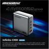 RockRose Infinito G100 100W 4 Ports USB-C Power Wall Charger For Mobile device and Notebook -- 3x USB-C & USB-A Port With 1.5M Extensioin Power cable