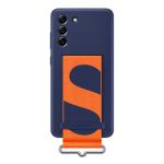 Samsung Galaxy S21 FE (2022) Silicone Cover with Strap - Navy