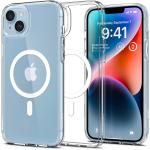Spigen iPhone 14 (6.1") Ultra Hybrid MagFit Case - Clear White Ring - Certified Military-Grade Protection - Clear Durable Back Panel + TPU Bumper - MagSafe Compatible - Clear Case with White Magfit Ring