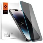 Spigen iPhone 14 Pro (6.1") Premium Privacy Tempered Glass Screen Protector Anti-Spy - Delicate Touch - Perfect Grip - Case Friendly with Spigen Phone Case