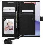 Spigen Galaxy S23 Ultra 5G Premium Flip Wallet Case - Black Convenience - Premium Quality - 3 Card Slots + Cash Compartment - Comfort Viewing - Reversible Magnetic Clip