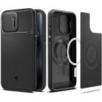 Spigen iPhone 15 Pro Max (6.7") Optik MagFit Case - Black Camera Protection Slide - MagSafe Compatible - Certified Military-Grade Protection - Durable Back Panel + TPU Bumper