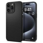 Spigen iPhone 15 Pro (6.1") Liquid Air Case - Matte Black Slim - Form-fitted - Lightweight - Premium Matt TPU Case - Easy Grip Design - acs04957