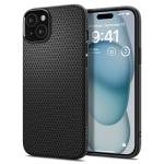Spigen iPhone 15 (6.1") Liquid Air Case - Matte Black Slim - Form-fitted - Lightweight - Premium Matt TPU Case - Easy Grip Design