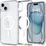 Spigen iPhone 15 (6.1") Ultra Hybrid MagFit Case - Clear / Transparent Certified Military-Grade Protection - Clear Durable Back Panel + TPU Bumper - MagSafe Compatible - Clear Case with White Magfit Ring