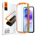 Spigen Galaxy A35 5G (2024) Premium Tempered Glass Screen Protector - 2 Pack Durable 9H Screen Hardness - Rounded Edges - Delicate Touch - Compatible with Spigen Phone Case