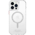 skinarma iPhone 15 Pro Max (6.7") Saido Mag-Charge Case - Clear MagSafe Compatible - 360 Degree Full Protection - 2H Scratch Resistance - Air Pockets for Shock Absorbent Protection - Includes Extra Set of Transparent Button & Frost Red Lany
