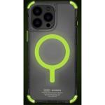 skinarma iPhone 16 Pro Max (6.9") Saido Mag-Charge Case (NITEGLOW EDITION) - Lime Green Apple MagSafe Compatible - Glow-In-The-Dark Mag-Charge Ring - Raised 360 Screen Edges & Camera Lens Guard - Includes Interchangeable Corner Bumper Lanya