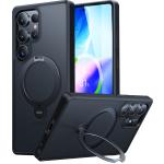 Torras Galaxy S25 Ultra 5G Ostand Spin Case - Black All in One: Magnetic / Stand / Ring Holder - 360 Spin