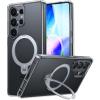 Torras Galaxy S25 Ultra 5G Ostand Spin Case - Clear All in One: Magnetic / Stand / Ring Holder - 360 Spin Torras Galaxy S25 Ultra 5G Ostand Spin Case - Clear All in One: Magnetic / Stand / Ring Holder - 360 Spin