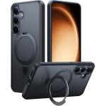 Torras Galaxy S25+ 5G Ostand Matte Case - Black All in One: Magnetic / Stand / Ring Holder - Horizontal / Vertical & Felexible Ostand