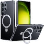 Torras Galaxy S25 Ultra 5G Ostand Case - Clear MagSafe Compatible - Horizontal / Vertical & Felexible Ostand