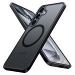 Torras Galaxy S25 5G Guardian Magnetic Case - Black MagSafe Compatible - Translucent Slim