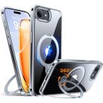 Torras iPhone 16e (6.1") Ostand Spin Case - Clear All in One: Magnetic / Stand / Ring Holder - 360 Spin