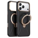 Torras iPhone 17 Pro Max (6.9") 2025 Ostand Spin VegSkin Case - Black , Full Camera Control Button Coverage, Premium Vegan Leather, Fit for MagSafe