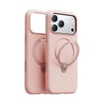 Torras iPhone 17 Pro (6.3") 2025 Ostand Spin Softune Case - Pink , Full Camera Control Button Coverage, Soft Liquid Silicone Cozy Grip, MagSafe Compatible, 360 Spin Kickstand