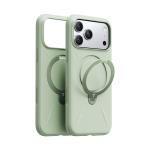 Torras iPhone 17 Pro (6.3") 2025 Ostand Spin Softune Case - Green , Full Camera Control Button Coverage, Soft Liquid Silicone Cozy Grip, MagSafe Compatible, 360 Spin Kickstand