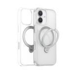 Torras iPhone 17 (6.3") 2025 Ostand Spin Case - Clear , Full Camera Control Button Coverage, Fit for MagSafe, Mil-STD Protective, 360° Spin Kickstand