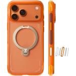 Torras iPhone 17 Pro Max (6.9") 2025 Ostand Spin Air Case - Orange Full Camera Control Button Coverage - Upgraded Airbag Technology - Dot-matrix Anti-slip Design - Compatible with MagSafe Charging - 360° Spin Stand